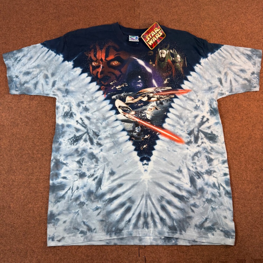 Liquid Blue Star Wars Darth Maul Tie Dye Shirt Mens XL Episode I Phantom Menace